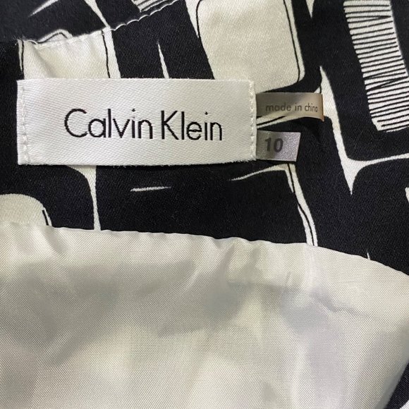 Calvin Klein B&W Fit & Flare Dress Size 10 - Picture 8 of 12